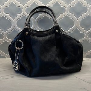 Gucci Black Canvas Sukey Purse